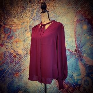 Ralph Lauren Sheer Wine Top